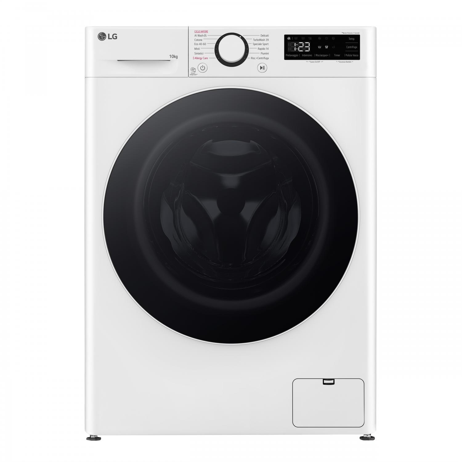 Lavatrice 10 Kg Classe A 66 cm 1400 giri Inverter Vapore F4R5010TSWW LG
