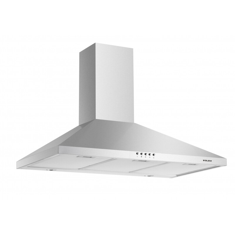 GLEM GAS GHP945IX CAPPA A PARETE 90CM ASPIRAZIONE 498 M³/h COLORE INOX