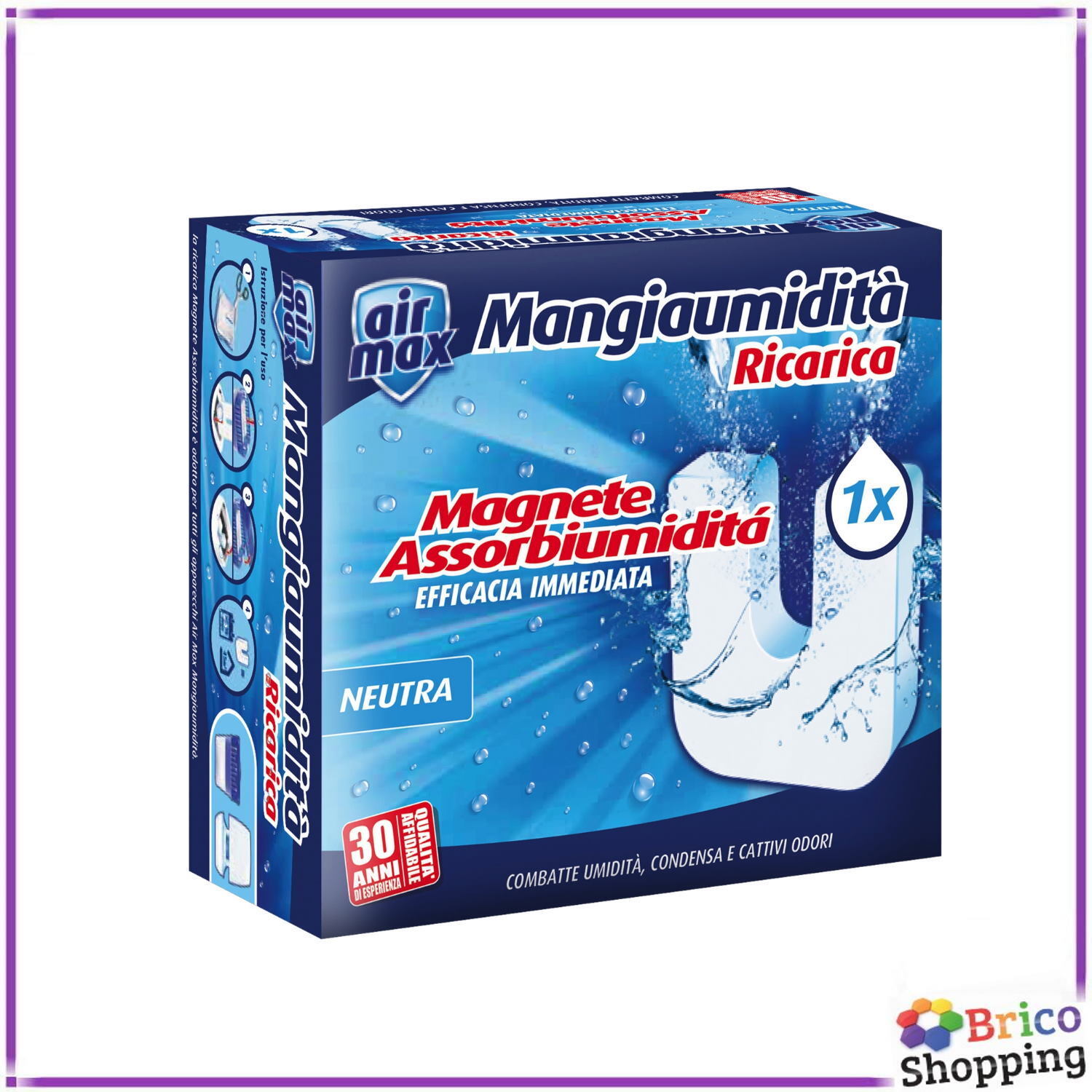 RICARICA ASSORBI UMIDITA' TURBO TAB AIR MAX AIRMAX PASTICCHE SALI NEUTRO 450GR