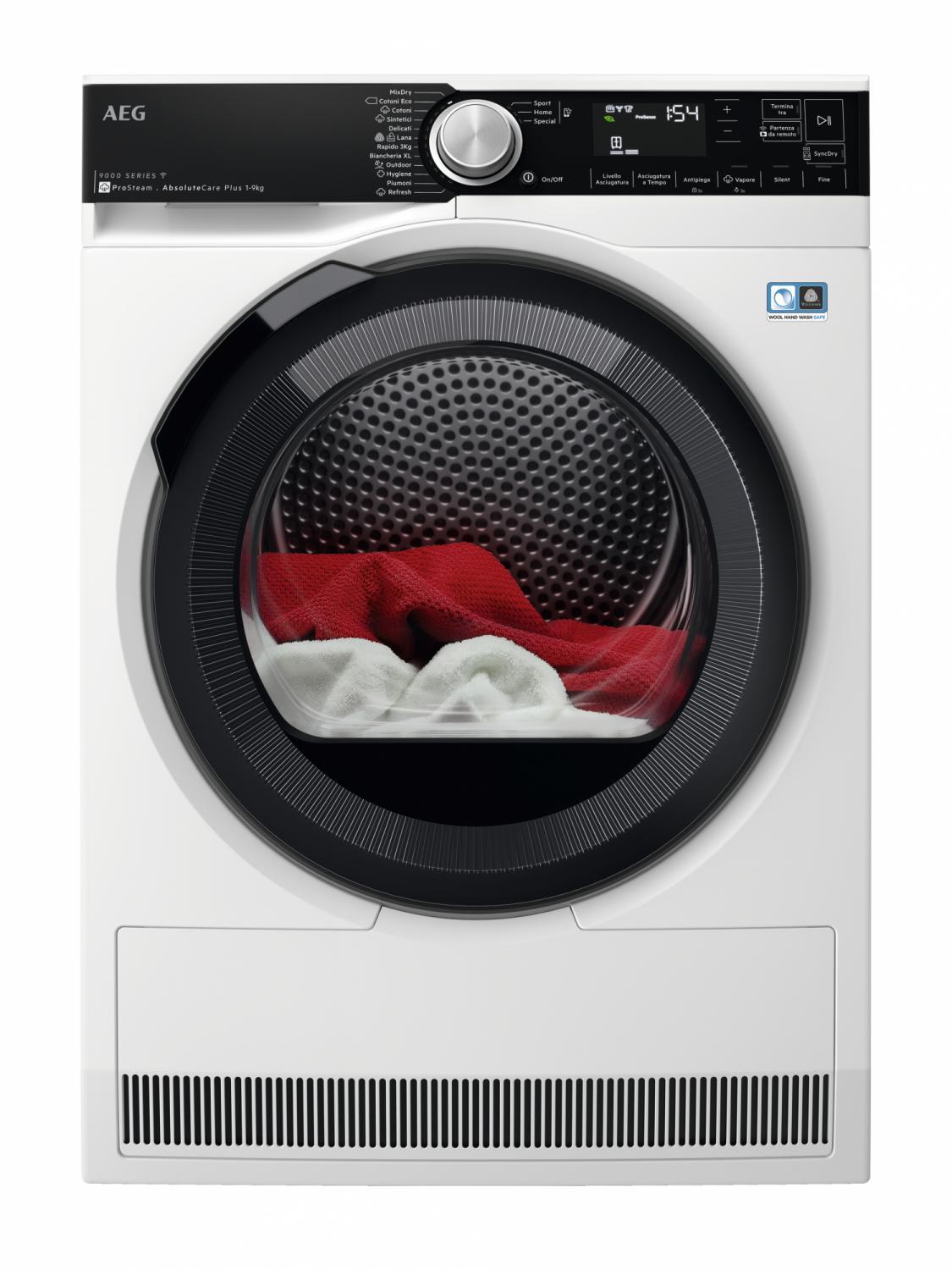 Aeg Asciugatrice 9 Kg A+++ con Pompa di Calore 64 cm Inverter Vapore TR9T94ABYS