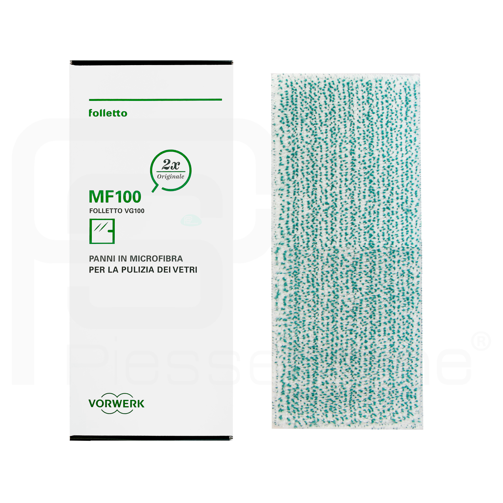 SET 2 PANNI MICRO FIBRA MF 100 VORWERK FOLLETTO ORIGINALE PER LAVAVETRI VG 100