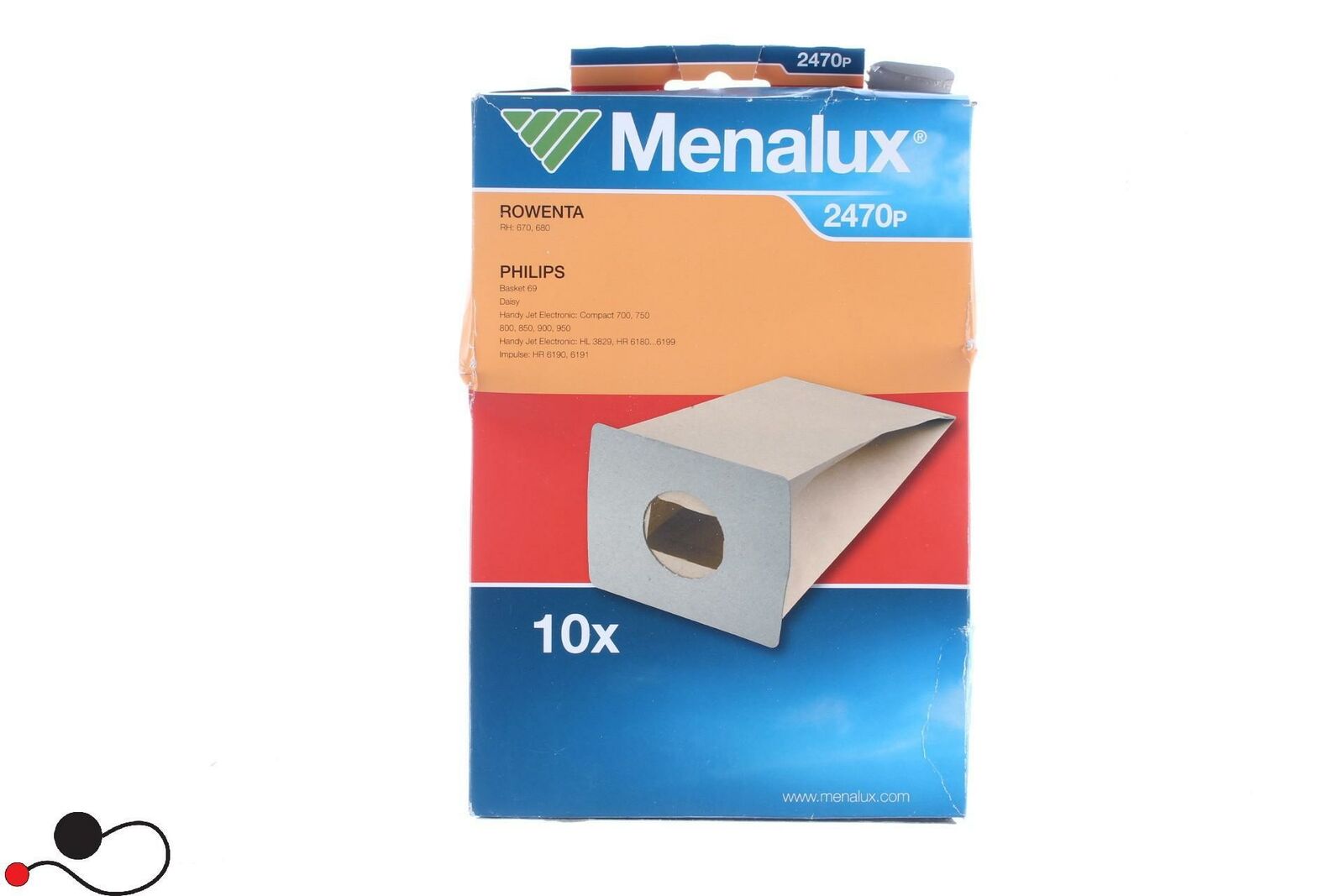 SACCHETTO ASPIRAPOLVERE MENALUX 2470P 10X ROW.PHILIPS 9001961607 COMPATIBILE