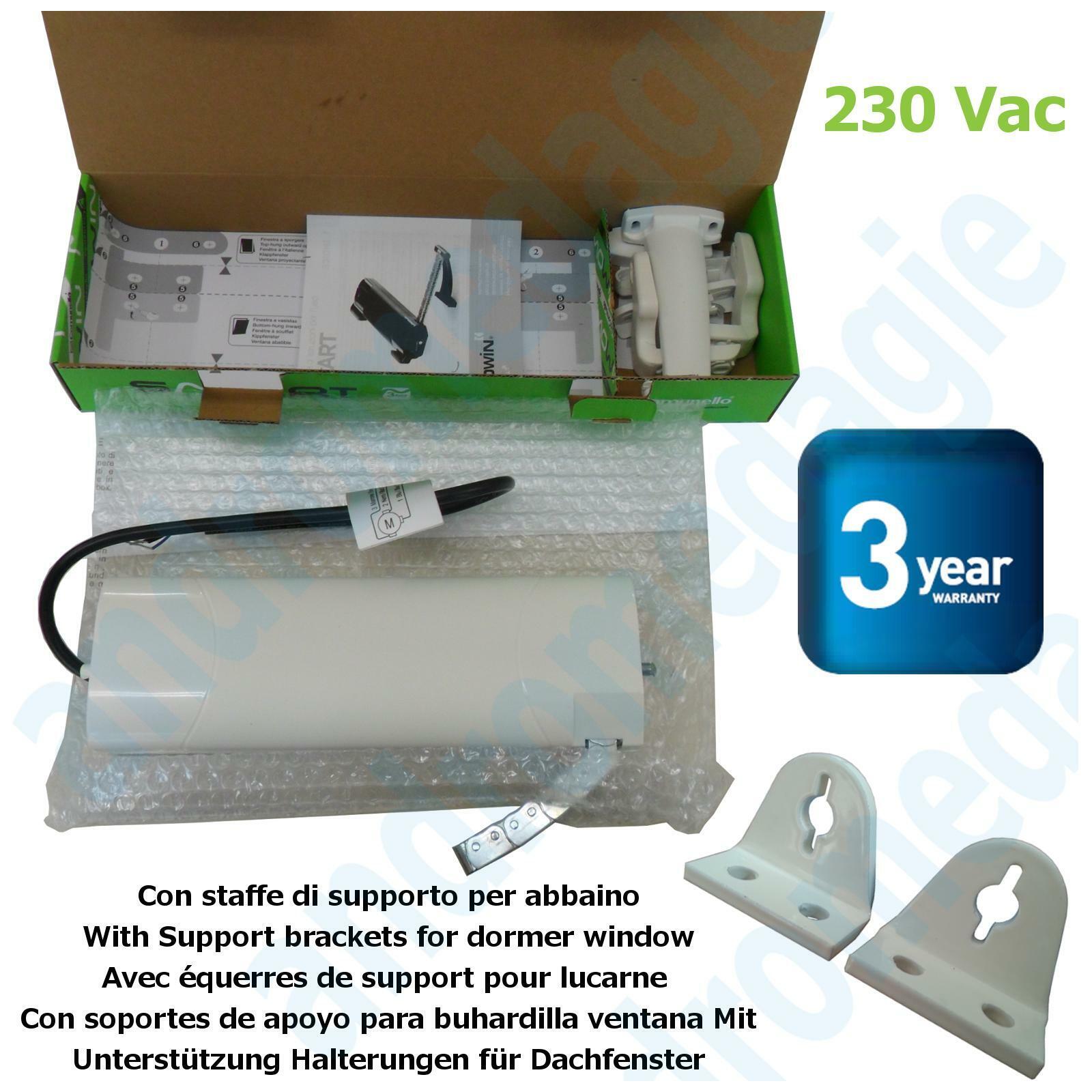 SMART 230V BIANCO + STAFFE PER LUCERNAIO Motore finestre Velux Roto Claus