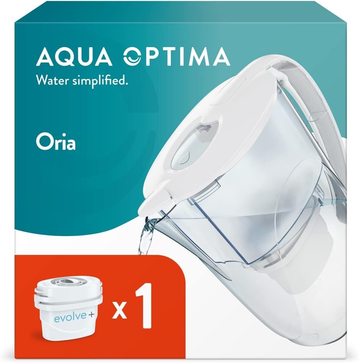 AQUA OPTIMA ORIA CARAFFA FILTRANTE ACQUA PURIFICATA 2,8LT CON 1 FILTRO INCLUSO