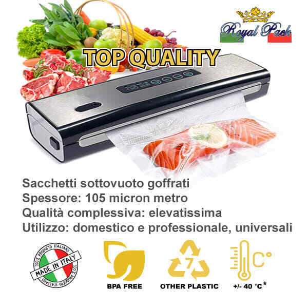 25 SACCHETTI SOTTOVUOTO GOFFRATI ROYAL PACK 30x40
