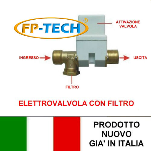 ELETTROVALVOLA ACQUA 1/2" IMPIANTO PANNELLO SOLARE TERMICO O CALDAIA ACQUA CALDA