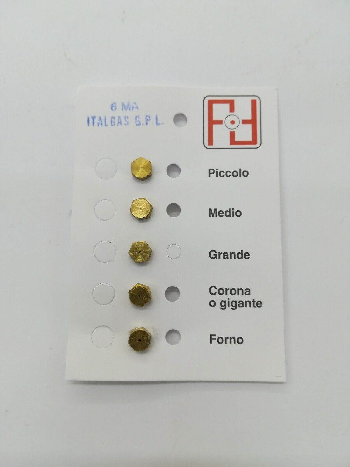 UGELLI FORNELLI INIETTORI CUCINA 4 FUOCHI + FORNO GAS GPL FILETTO 6 MA
