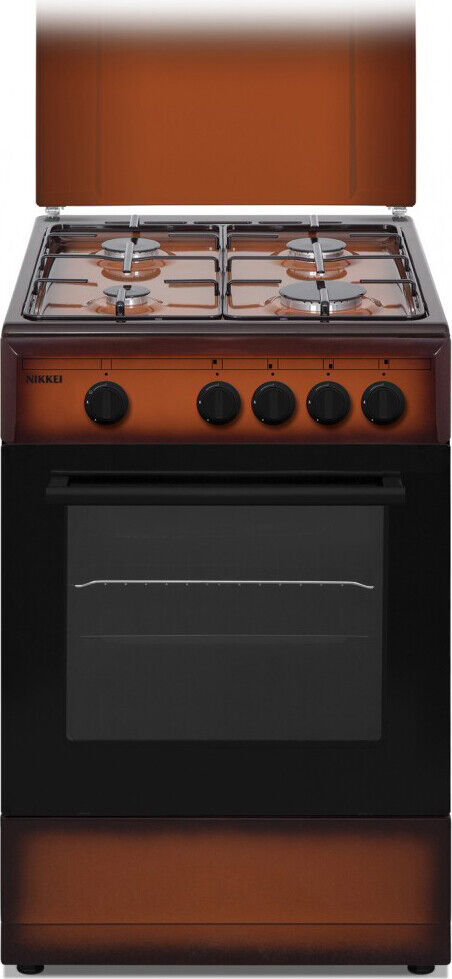 Nikkei Cucina a gas con forno a gas 4 Fuochi 50x50 cm marrone sfumato SN554BG