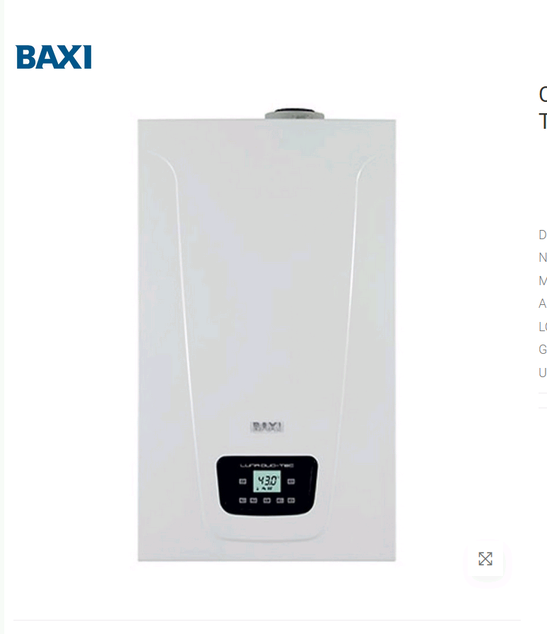 CALDAIA CONDENSAZIONE BAXI LUNA DUO TEC E  33KW METANO GPL