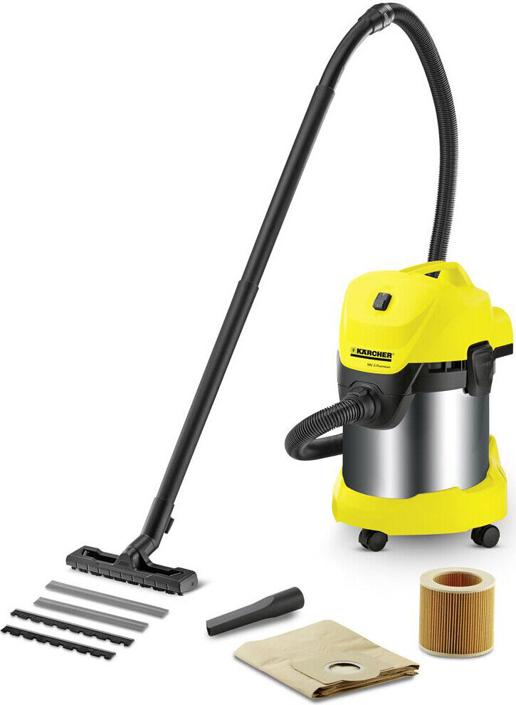 KARCHER Bidone Aspiratutto Aspiraliquidi Aspirapolvere 17 Lt 1000W WD 3 Premium