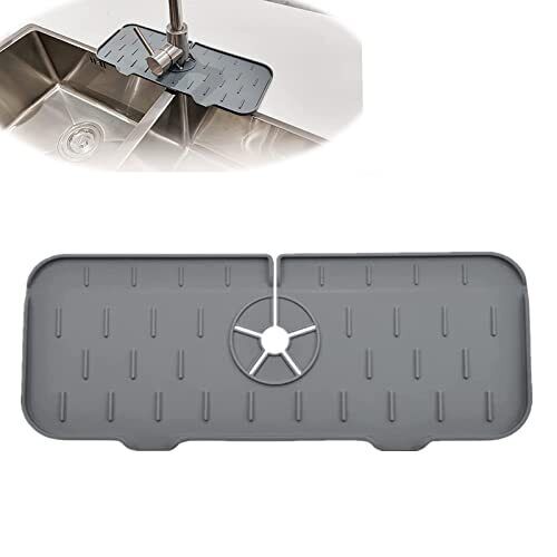 ZXCVB KitchenGuard Silicone Faucet Handle Drip Catcher Tray - Silicone (W1Y)