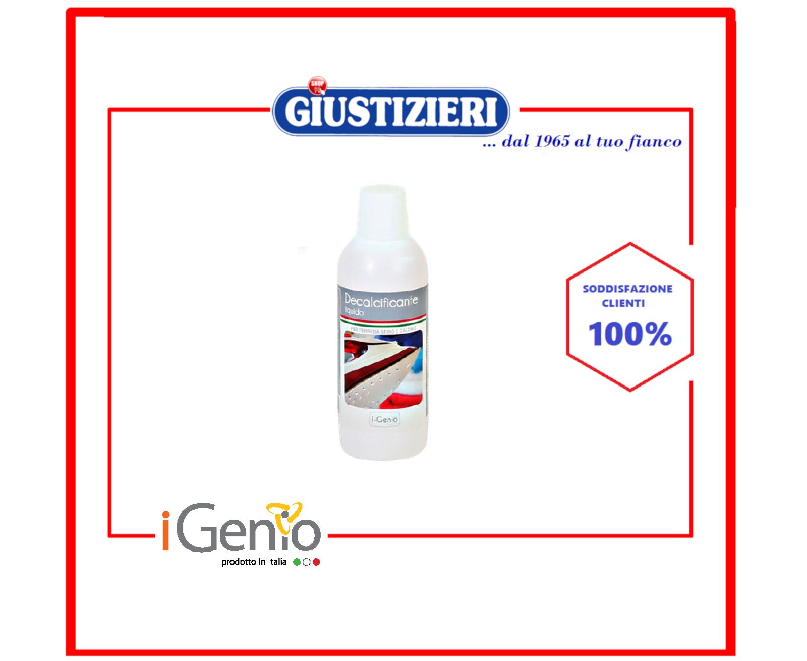 DECALCIFICANTE LIQUIDO PER FERRI DA STIRO E CALDAIE STIRO 500 ML IGENIO