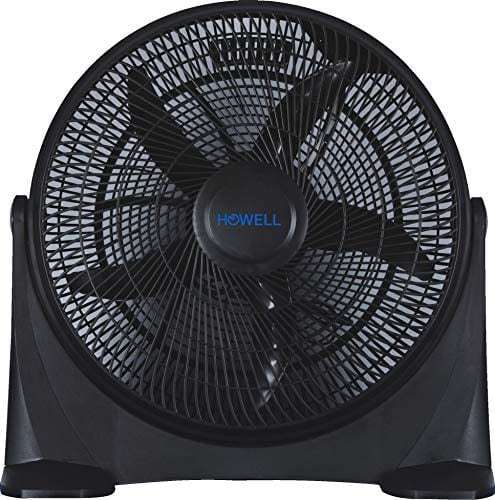 HOWELL Ventilatore Box Fan da Tavolo a Pale ø 50 cm 3 Velocità Nero HO.VEB509