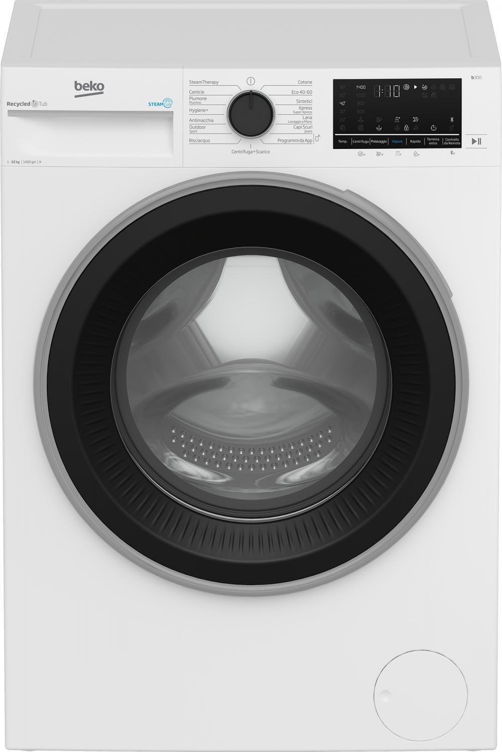 Beko Lavatrice 12 Kg Classe A 63 cm 1400 Giri Inverter Vapore BWT3124S