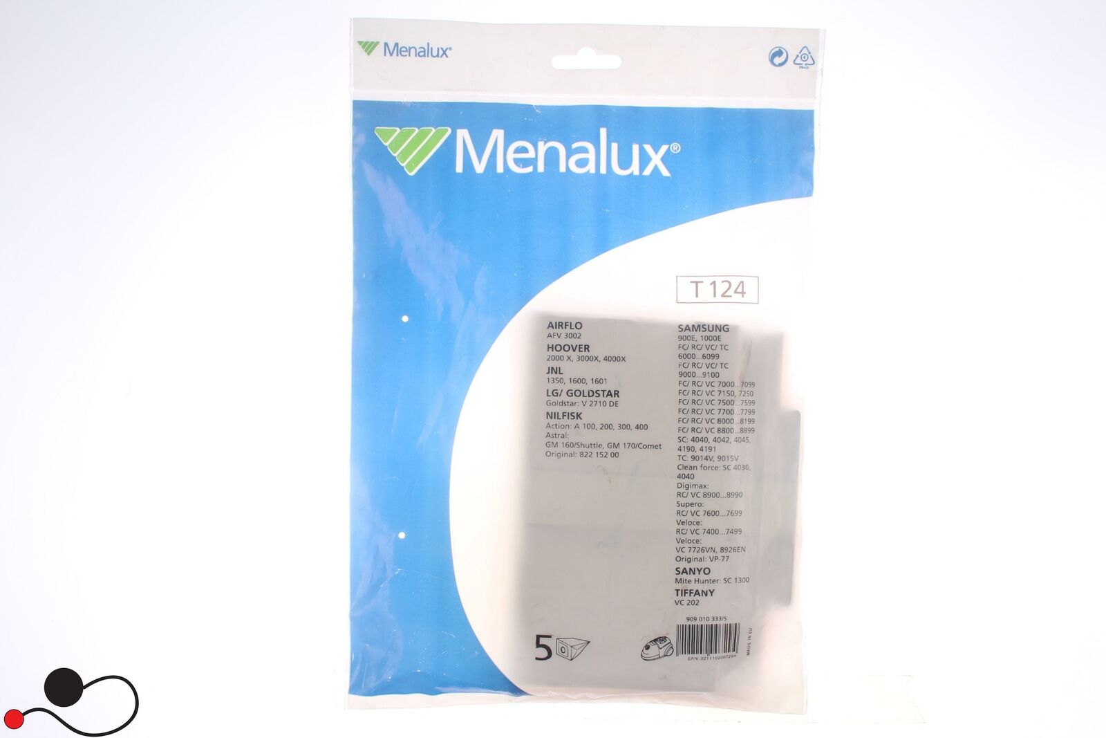 SACCHETTO ASPIRAPOLVERE MENALUX T 124 5 PEZZI 909010333/5