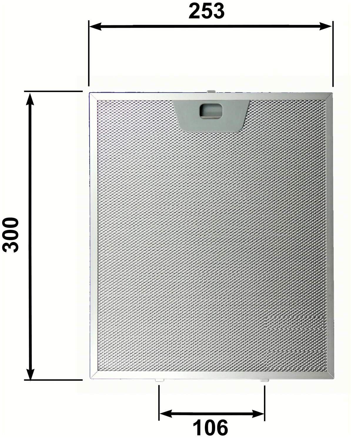 FILTRO  CAPPA FABER  / FRANKE  IN  ALLUMINIO  ADATTABILE  MM  253x300x8   F 257