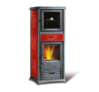 NORDICA ROSSELLA PLUS FORNO EVO BORDEAUX STUFA LEGNA 9,1 kW 260 m3 FORNO 37L