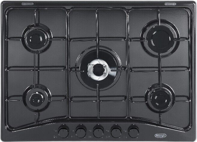 DELONGHI FFN57ASV PIANO COTTURA 5 BRUCIATORI 70CM 1 TRIPLA CORONA NERO