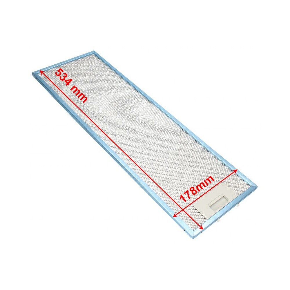 Filtro metallico alluminio 534 X 178 mm per cappa cucina IKEA ELICA WHIRLPOOL