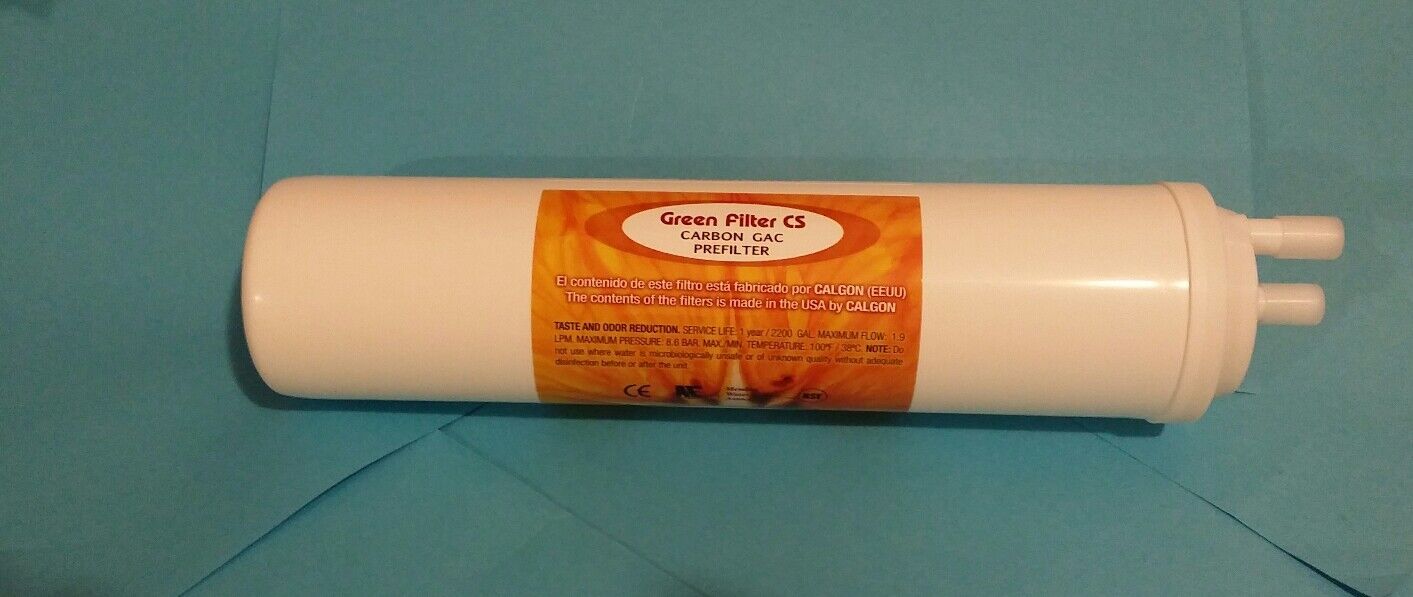 Filtro cartuccia acqua per osmosi inversa GREEN FILTER CARBON GAC CS  PREFILTRO