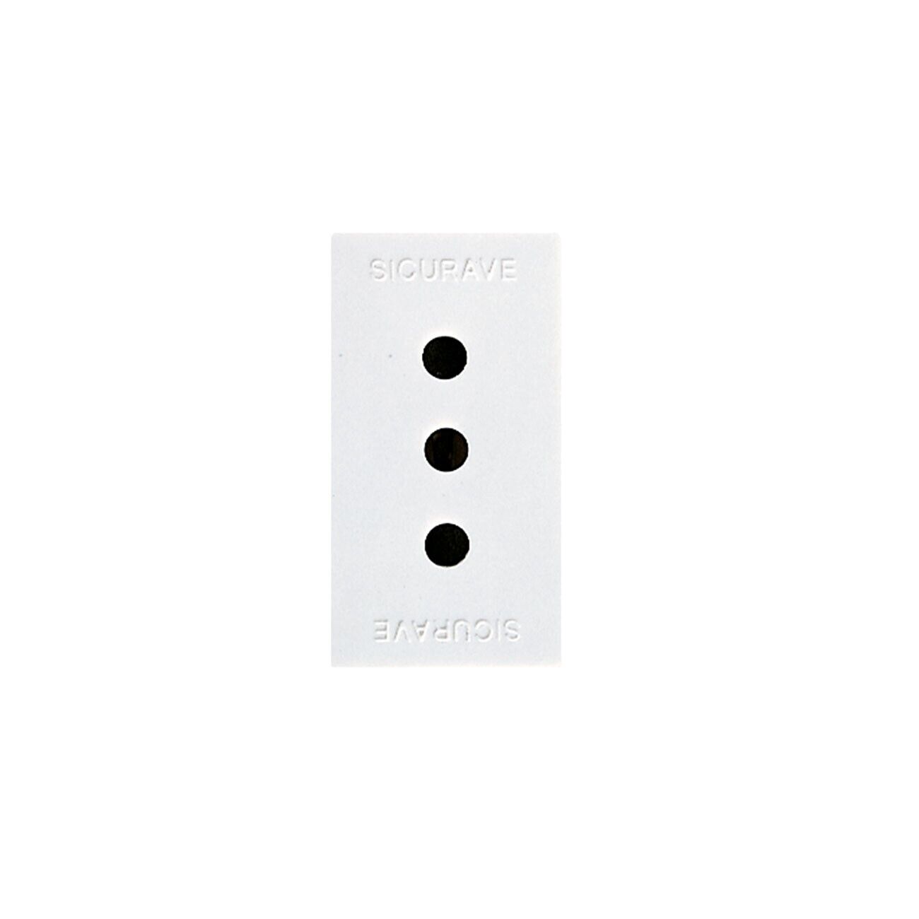 AVE 45B06TS Presa bipasso Banquise S45 RAL 9016, 2P+T 10A 250V finitura lucida