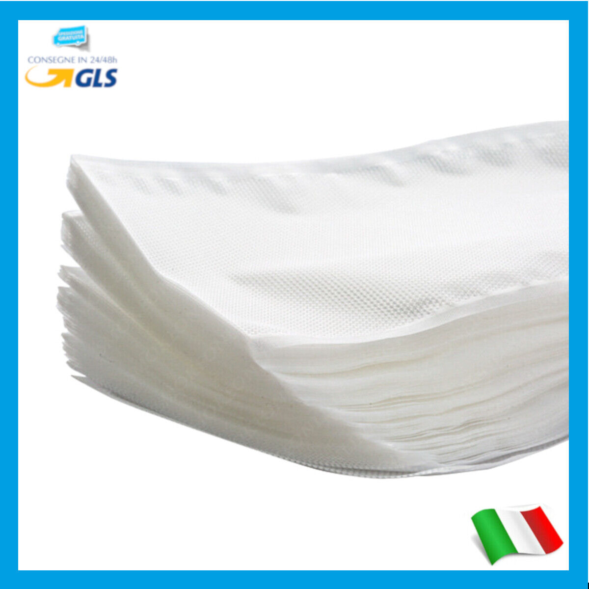 100 BUSTE MACCHINA SOTTOVUOTO 17x25 Cm GOFFRATE PER ALIMENTI BUSTE E SACCHETTI