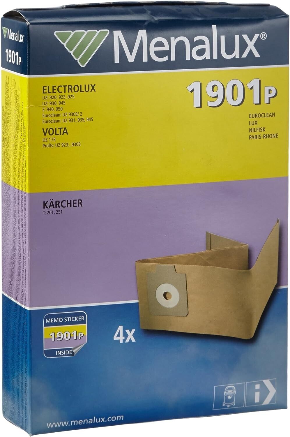 SACCHETTI  ELECTROLUX 1901P MENALUX DP9000