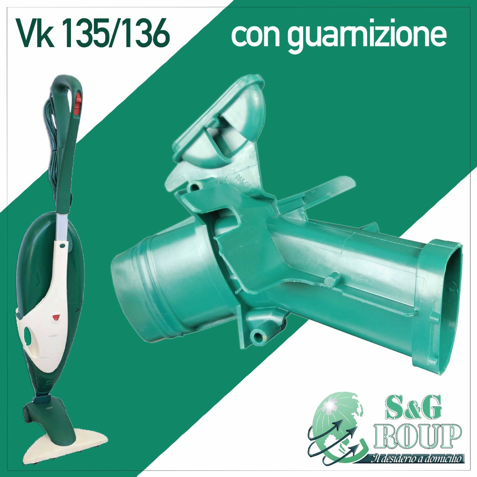 CANALE ASPIRAZIONE VK 135 136 INFERIORE ASPIRAPOLVERE VORWERK FOLLETTO COMPAT
