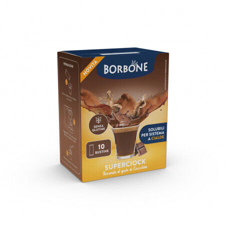 Caffe Borbone 10 Stick Superciock Preparato Solubile Bevanda al Gusto Cioccolat