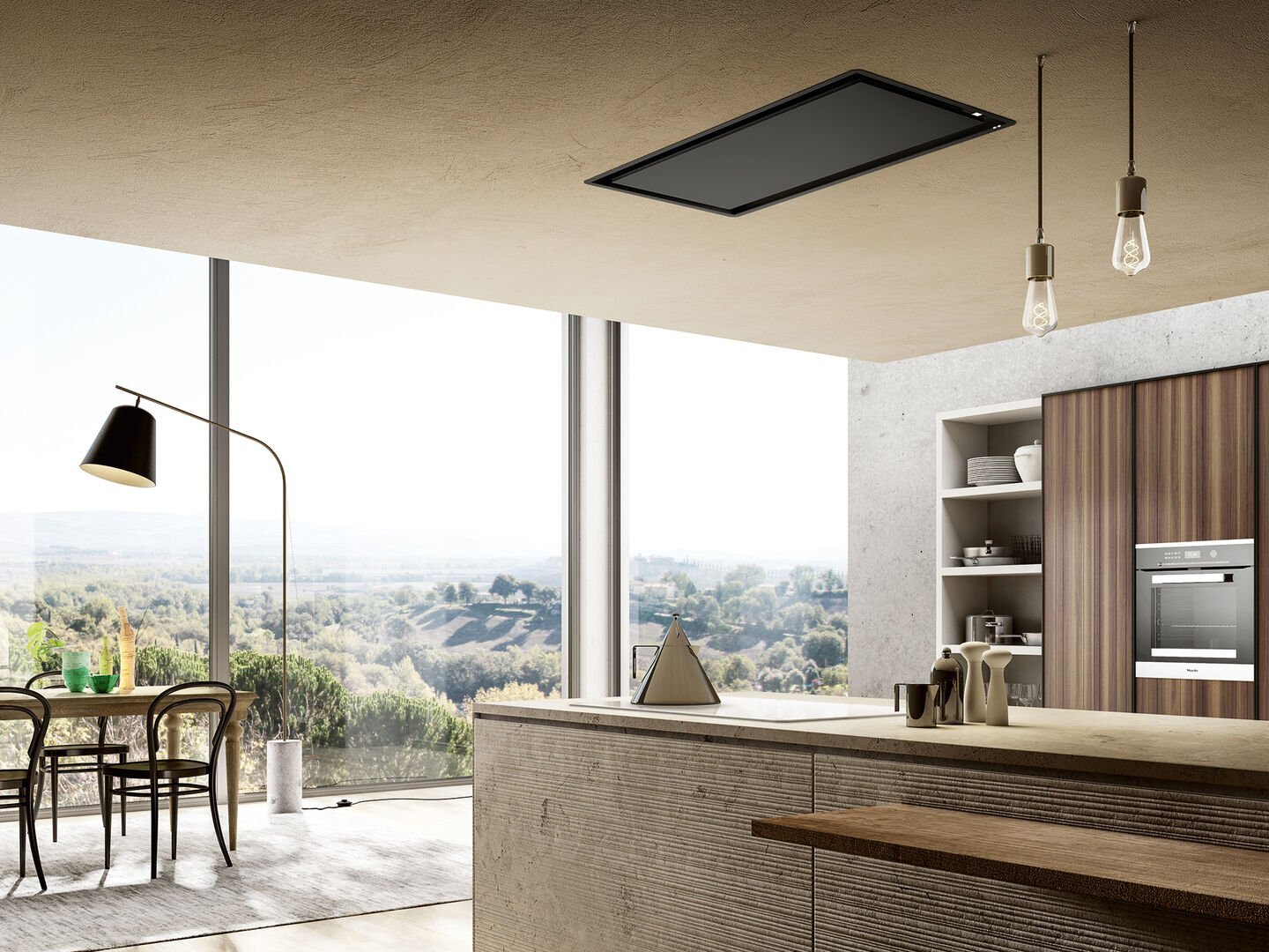ELICA ILLUSION H30 BL MAT/A/100 CAPPA A SOFFITTO ASPIRANTE 100 CM CLASSE A NERO