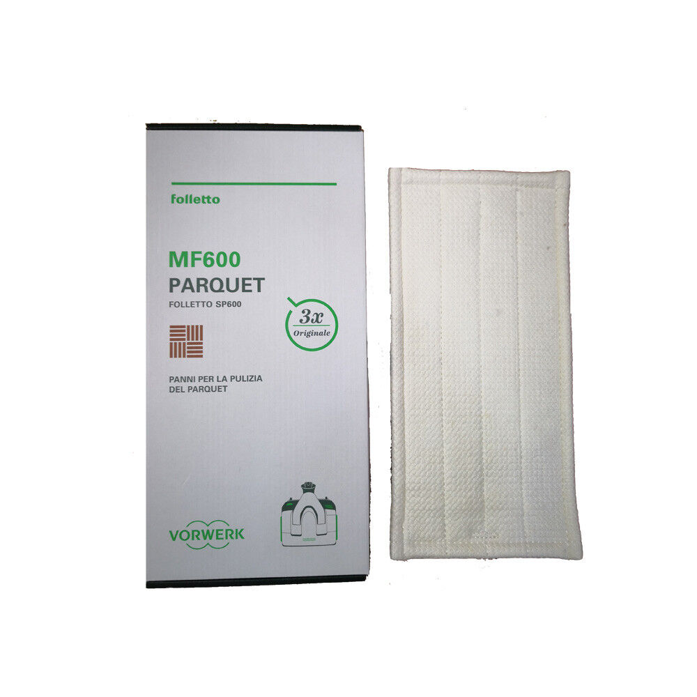 CONFEZ.3 PANNI PER PULIZIA PARQUET ORIGINALI VORWERK PULILAVA SP600/600S SP7 EB7