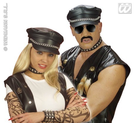 CARNEVALE COLLARE NERO CON BORCHIE IN SIMILPELLE ADULTO