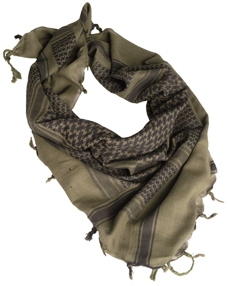 SCIARPA MILITARE KEFIAH SHEMAG MIL-TEC DI COLORE VERDE/NERO 100% COTONE