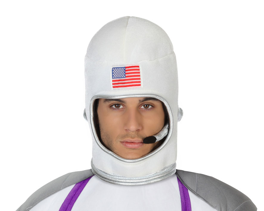 Cappello astronauta uomo bianco in feltro pilota astronave carnevale festa