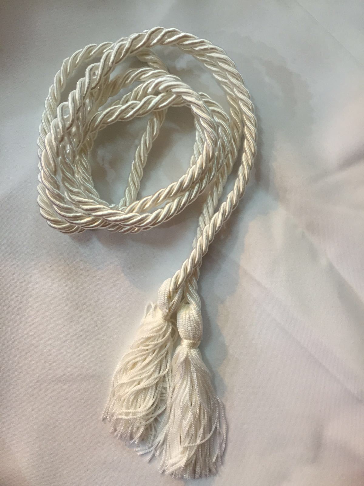 CINGOLO 2 MT AVORIO in RASO con CORDONCINO MONACALE SAIO 1 Pz  PRIMA  COMUNIONE
