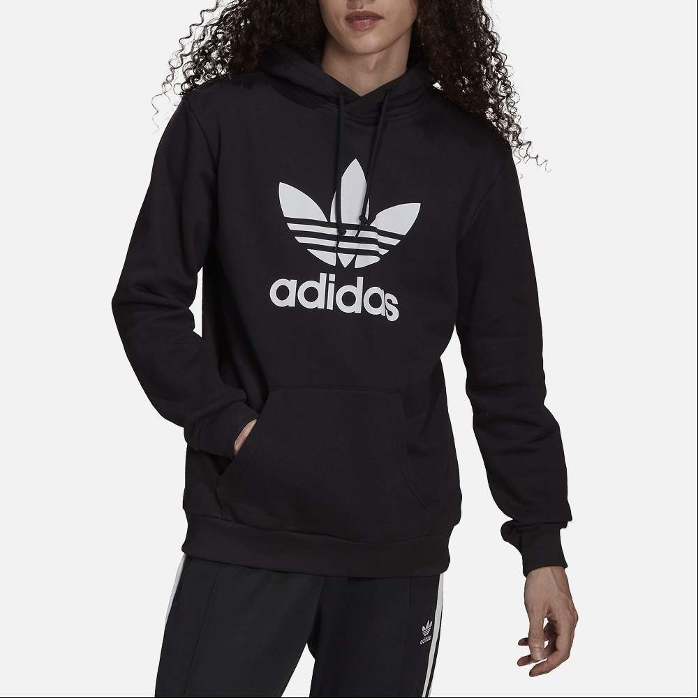 Adidas Felpa da Uomo con Cappuccio Adicolor Classics Trefoil Nera Taglia XS C...