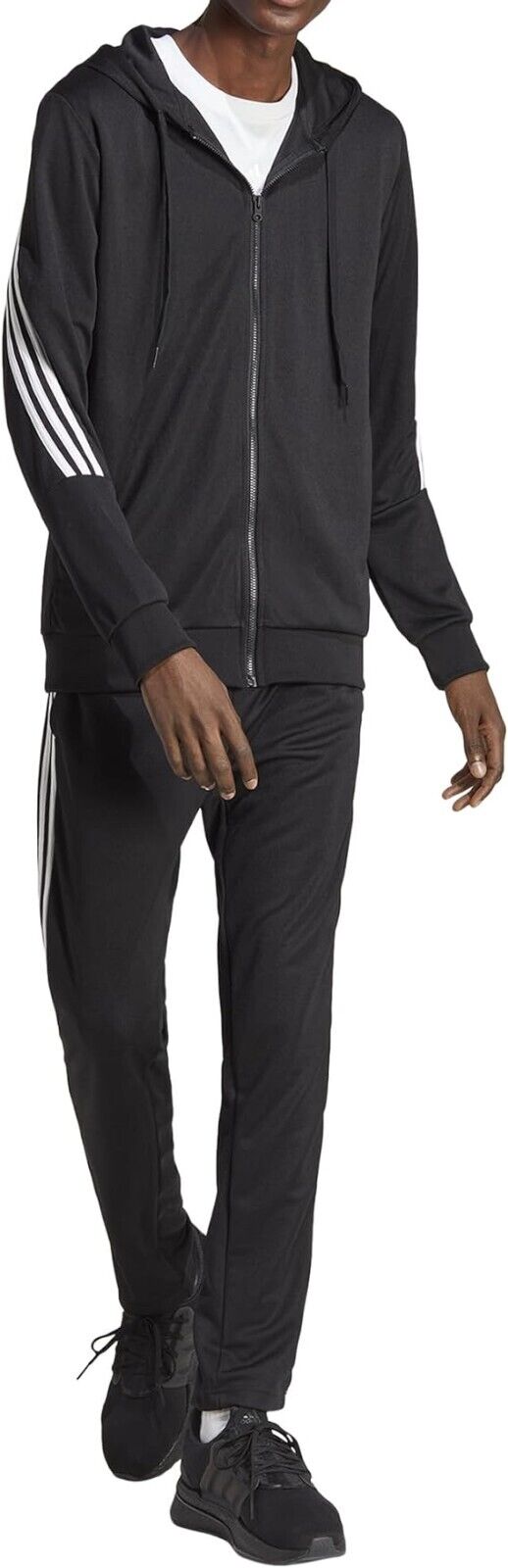 Tuta da ginnastica ADIDAS Uomo completo sportivo in poliestere nero M
