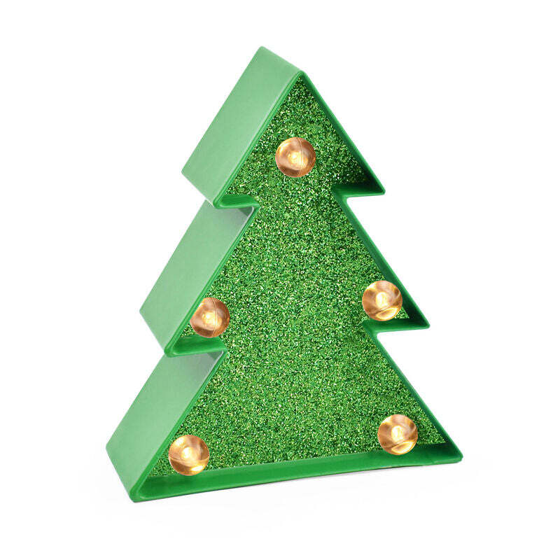 MINI LUCE DECORATIVA ALBERO DI NATALE CON GLITTER