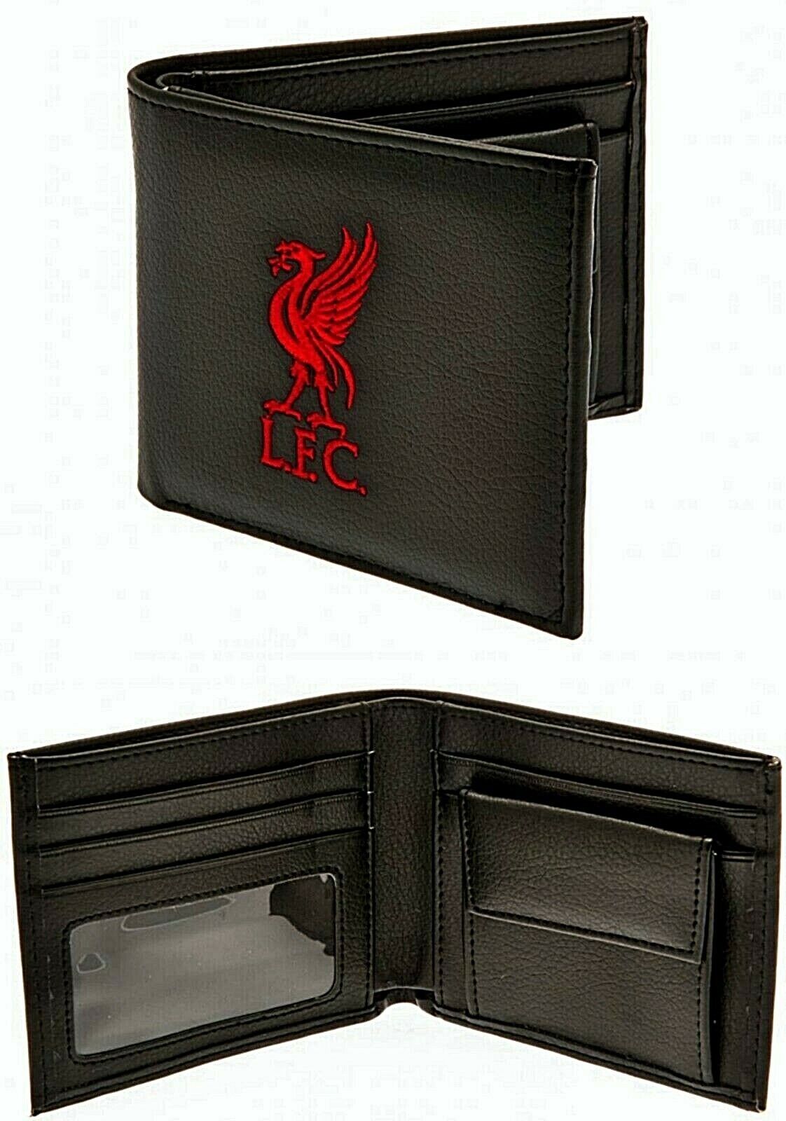 Liverpool FC Lfc Crest Ricamato Pelle Portafoglio Moneta Denaro Scheda Borsetta