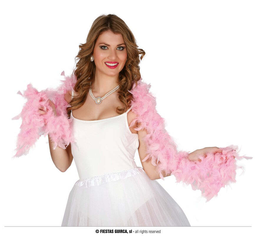 BOA CON PIUME DI STRUZZO ROSA 40 GR.