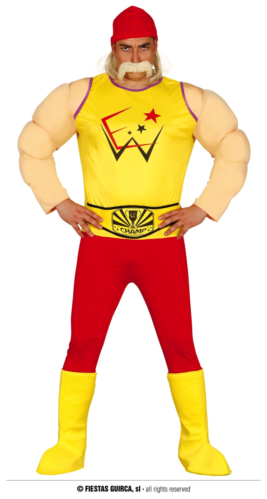 COSTUME LOTTATORE WRESTLING HULK HOGAN TAGLIA M 48-50