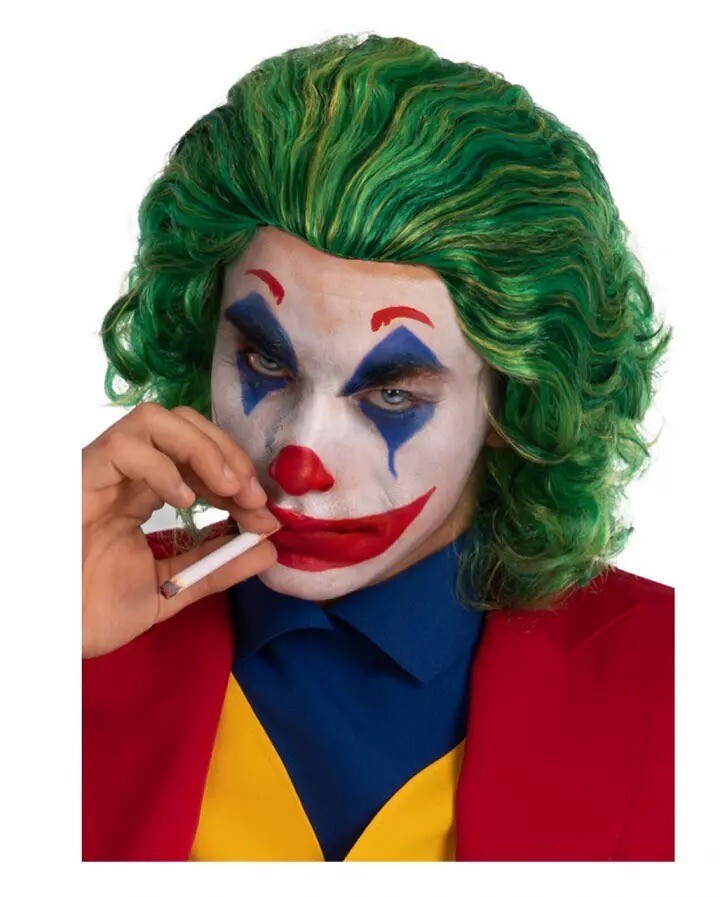 Parrucca Crazy clown in busta con gancio