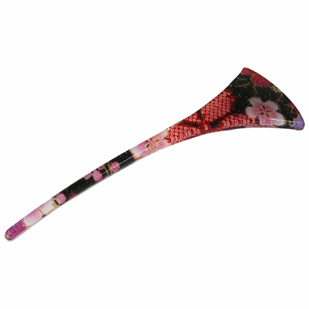 Kanzashi Giapponese Chirimen Spilla Capelli Bastone Ginkgo Foglia Design