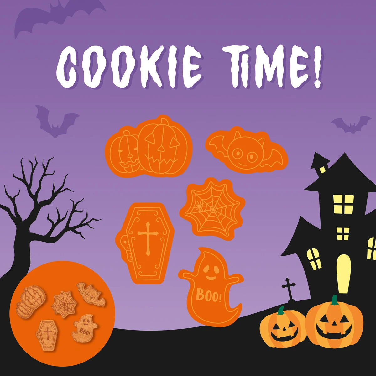 5 FORMINE BISCOTTI CON TIMBRO HALLOWEEN