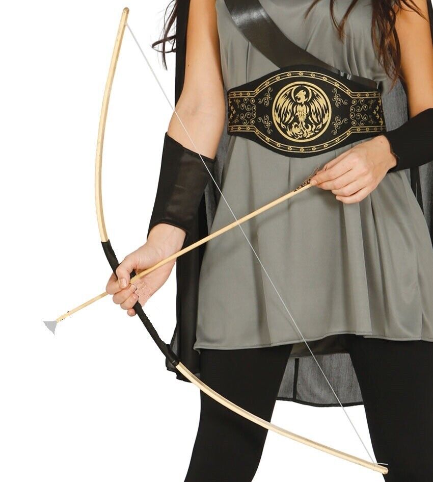 CARNEVALE ARCO IN LEGNO + FARETRA + 3 FRECCE 100 CM WOODEN BOW + 3 ARROWS 17413