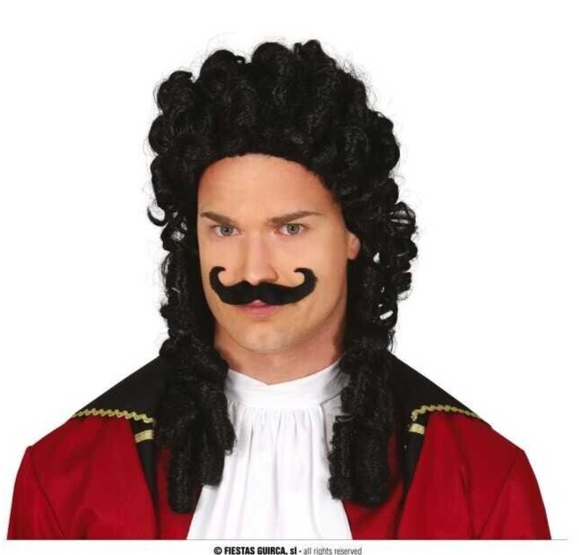 CARNEVALE HALLOWEEN PARRUCCA + BAFFI CAPITAN UNCINO HOOK PIRATA PIRATE 4664