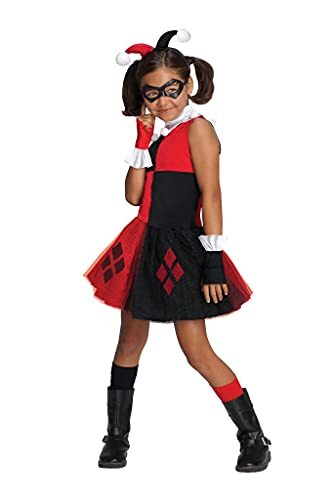 Girls Childs Harley Quinn Tutu Costume Fancy Dress Costume Outfit Halloween M