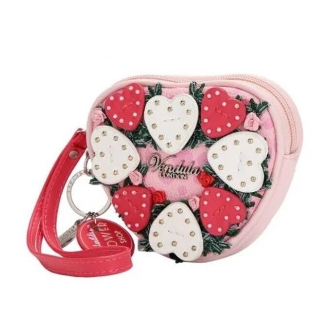 Portamonete a forma di cuore The Flower Shop Pink Edition Vendula London