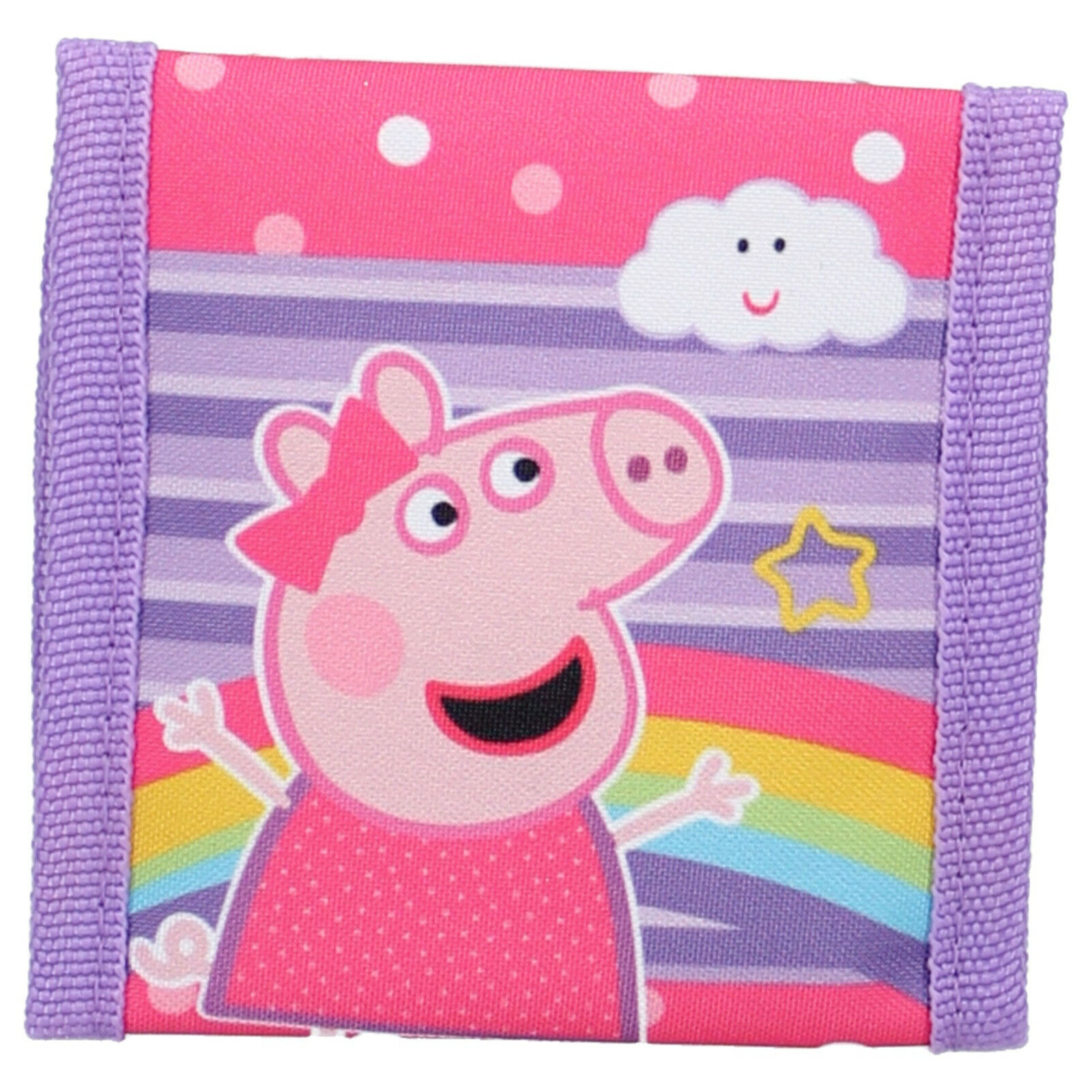 Peppa Pig Tri Fold Portafoglio con Zip Moneta Scomparto