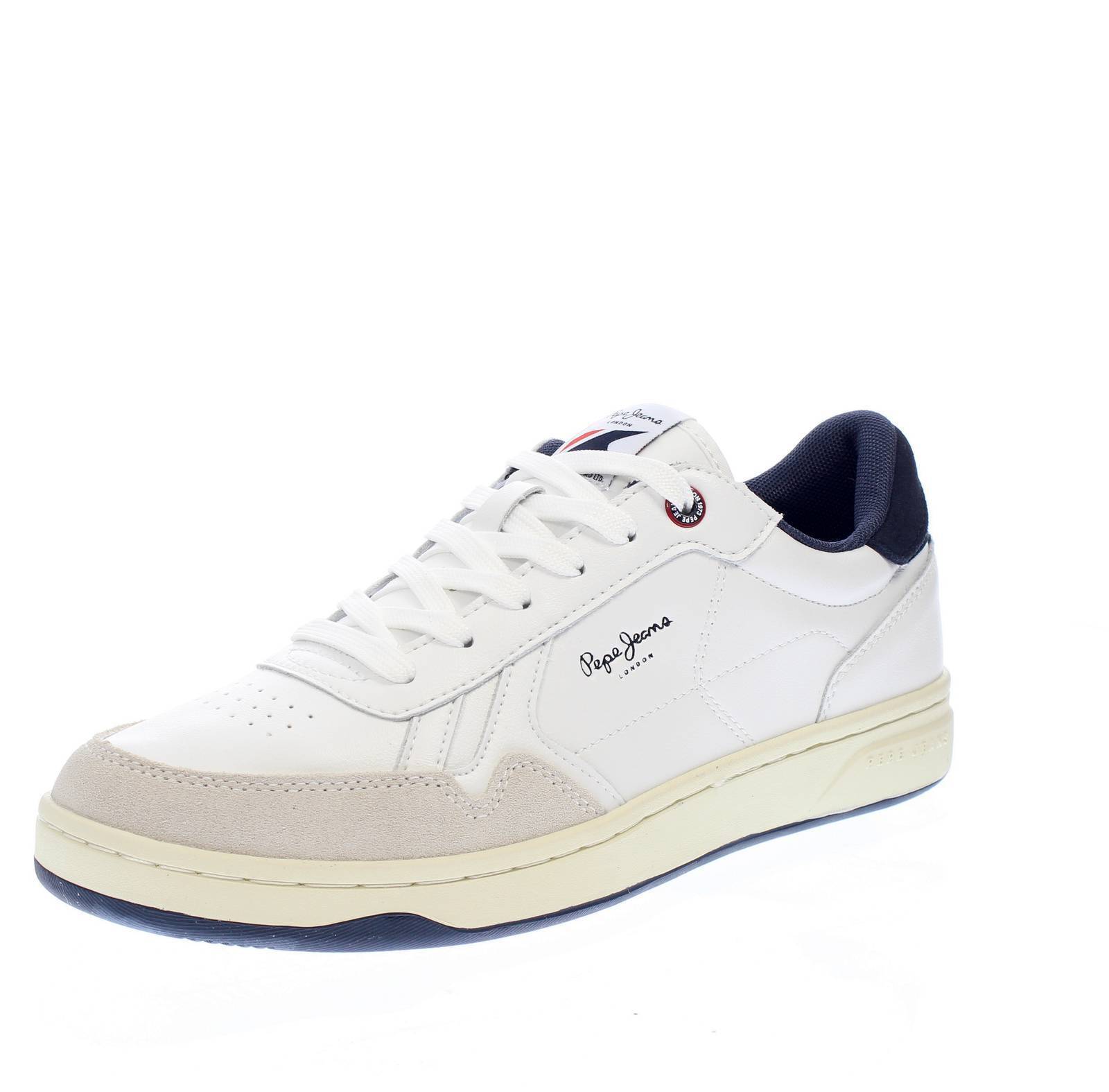 Pepe Jeans Kore Brit - Sneakers Basse In Pelle Bianco - Taglia 40 Scarpe Uomo